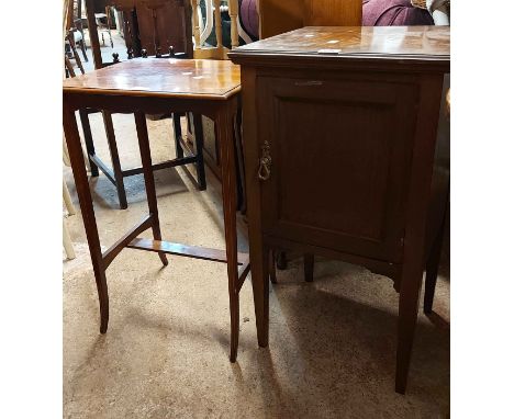 A small modern three shelf open bookcase - sold with a reproduction nest of three tea tables and a tea trolley