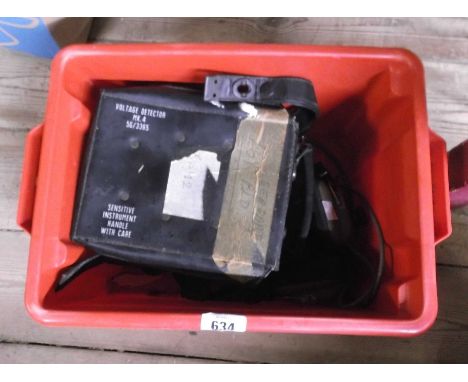 A vintage contamination meter 'Meter Contamination No. 1. CAT. No. 5CG0012' in original canvas carry case - sold with a Volt 