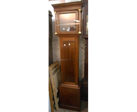 A polished oak longcase clock case