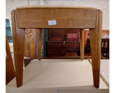 A vintage oak bedside cabinet with single door - sold with an oak stool with drop-in seat