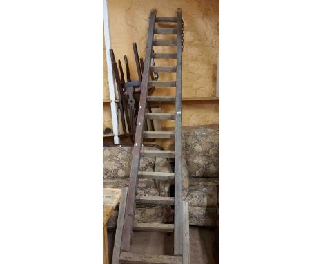A old hayloft ladder of primitive construction