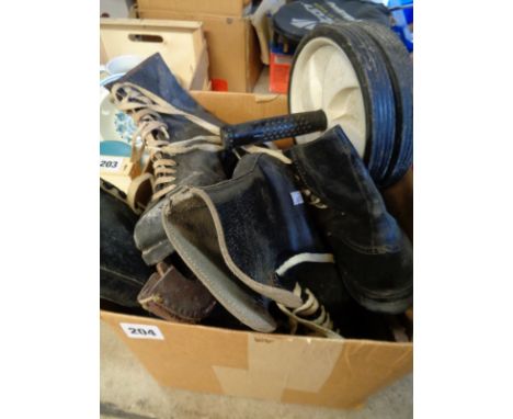 Collection of Vintage Ice Skates and Sports items