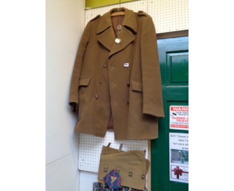 WWII Army green jacket with Gaiters, Royal Artillery Badge and Dog tags for RJ Kirby 22941504
