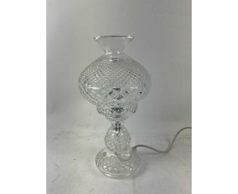 WATERFORD; an Inishmaan crystal lamp comprising of the base and shade.