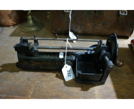 A Guhl And Harbeck Cast Iron Pencil Sharpening Machine For Swan Pencils