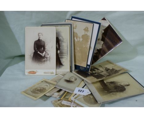 A Parcel Of Victorian Period Photographic Portrait Cards Including Some Of Local Interest