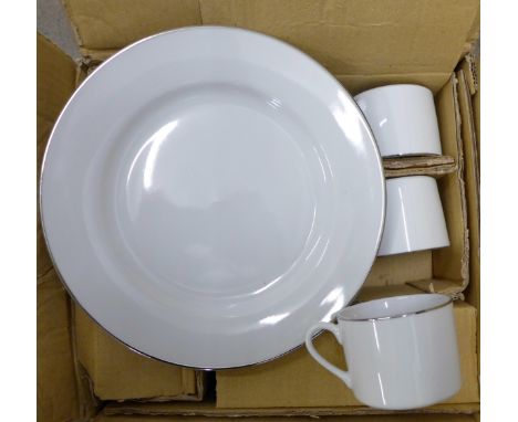 A Royal Worcester Classic Platinum dinner and teawares **PLEASE NOTE THIS LOT IS NOT ELIGIBLE FOR POSTING AND PACKING** 