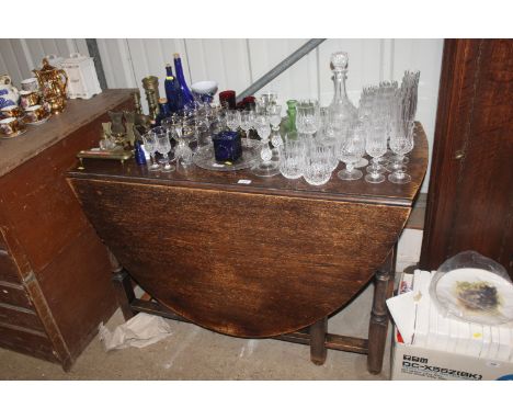A large oak gate leg table 