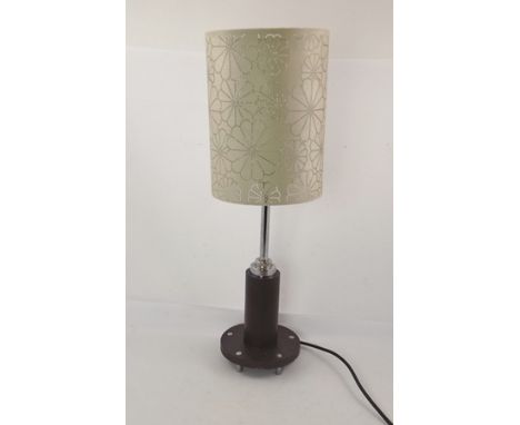 ROBERT WELCH DESIGNS A SLATE AND STEEL CAMBRIA TABLE LAMP with decorative pierced shade, 58cm high inclusive (RRP £180) 