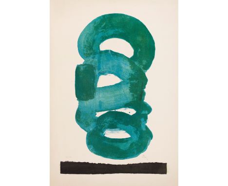 (1919 Kobe/Japan - 1996 ebenda. War ab 1952 ansässig in Paris)"Le vent vert". OriginaltitelFarblithographie/Arches-Velin, 196