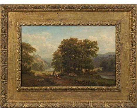 (1831 Crossen - nach 1907 Berlin)"Parthie aus dem Saalthale und der Rudelsburg bei Kösen". OriginaltitelSpätromantische Lands