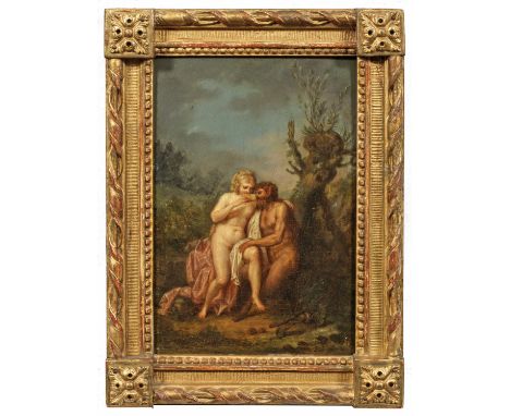 (1752 Straßburg - 1825 Paris) attr.;Faun und NympheDarstellung des an einer Kopfweide rastenden Paares in einer erotischen Sz