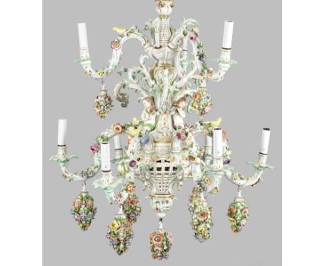 und Blumendekor3- bzw. 6-flg.; Balusterförmiger, mehrfach gegliederter und unterhalb stark vorwölbender Korpus. Der bombierte
