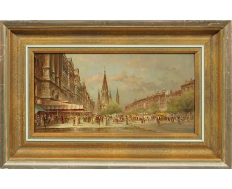 (Geb. 1925 in Berlin)"Berlin, Kurfürstendamm, Gedächtniskirche". OriginaltitelNostalgische Ansicht der Stadt in den 1920/30er