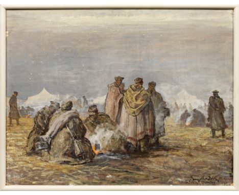 (1884 Artern in Thüringen - 1965 Göttingen)"Kriegsgefangene - Polen kochen nicht Kartoffeln im Lager". OriginaltitelIn tonige