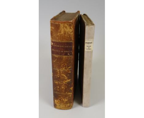 DAFYDD AP GWILYM 'Barddoniaeth' being a good half-calf copy, London 1789, the text being in Welsh with a thirty-three page in