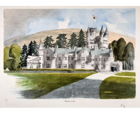 HRH PRINCE CHARLES OF WALES limited edition (53/295) lithograph - mount titled in pencil 'Balmoral', initialled and dated '91