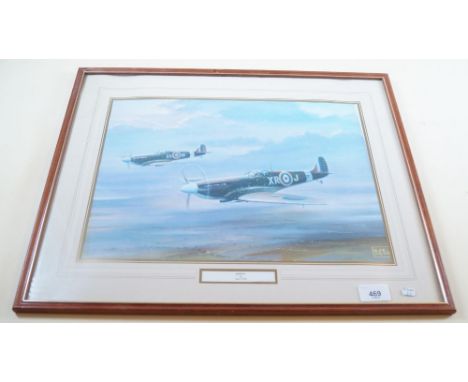 A print of a Spitfire by Barry Price - 28 x 39cm