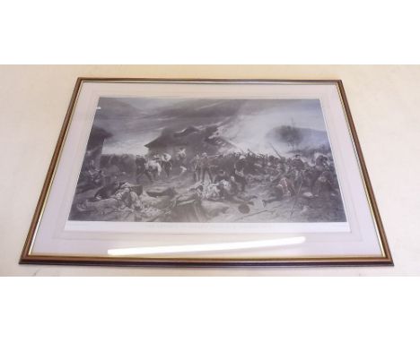 A large coloured print 'The Defence of Rorkes Drift' after Alphonse de Neuville - 45 x 76cm