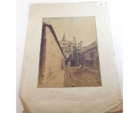 William Nicolson - lithograph The Gate Way at New College Oxford, 1905 - 35 x 26cm, unframed