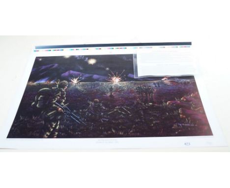 An SAS limited edition print 'Reorganisation, Pebble Island 1982' and certificate