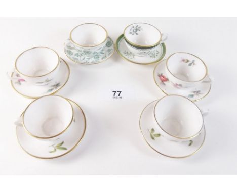 Six various Spode miniature cups and saucers
