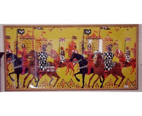 A 1960's Scandinavian print 'tournament' - 55 x 117cm