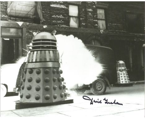 Set of 3 Dr. Who hand signed 10 x 8 inch photo. These beautiful hand-signed photos depict David Graham as a dalek, John Leeso