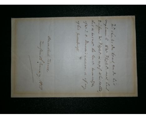 Charles Dickens letter hand written in the third person by Dickens and dated Devonshire Terrace January 1850. This was the ye