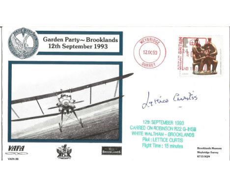Aviation FDC Royal Aeronautical Society motif. Garden Party Brooklands, 12th September 1993. Cancelled Weybridge, Surrey, 12 