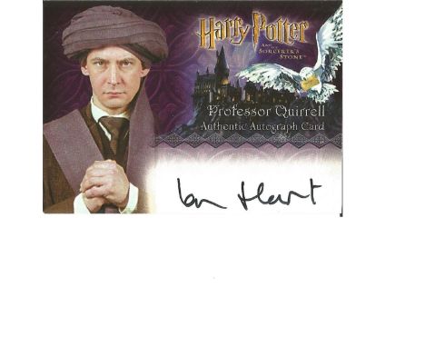 Ian Hart as Professor Quirrell signed Harry Potter Chamber of Secrets autographed Artbox trading card. Each card has picture 