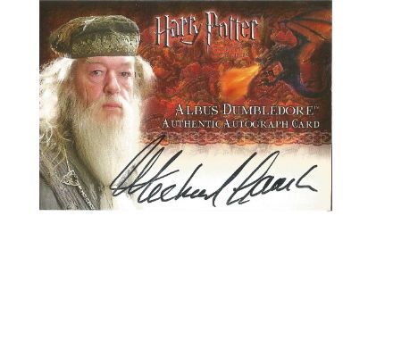 Michael Gambon as Albus Dumbledore signed Harry Potter autographed Artbox trading card. Each card has picture of the characte