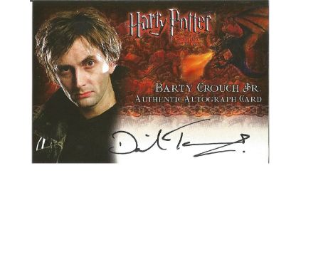 David Tennant as Barty Grouch Jr signed Harry Potter autographed Artbox trading card. Each card has picture of the character 