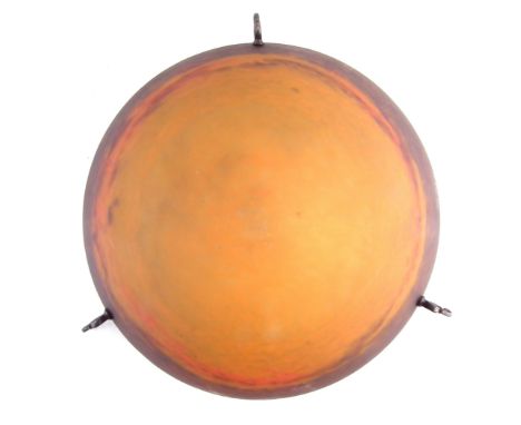 Muller Fres Luneville glass ceiling light bowl , signed, circa 1920, 46cm diameter Condition report: No chips, cracks or dama