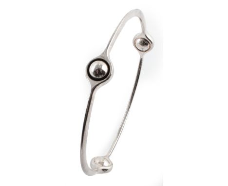 Georg Jensen silver sphere bangle by Regitze Overgaard , bangle measuring approx. 7.3cm diameter, design no. 473, Georg Jense