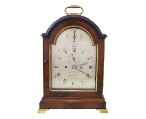 Robert Wood London (1828-32) bracket clock, double fuse 8-day movement, striking on single bell engraved back plate, signed W