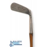 Robert T Jones junior Calamity Jane wry neck putter stamped with the Spalding 'kroflite' cleek mark,
