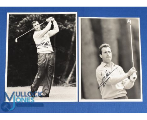 Jose Rivero Spain PGA Tour Player and European Ryder Cup Team signed black and white signed press photographs (2) played in b
