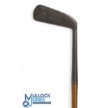 R Forgan giraffe putter showing the green and flag mark, stamped Gold Medal, with 6" hosel fitted