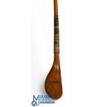 Wm Park golden beechwood scare neck transitional driver with rear lead weight, fitted with the