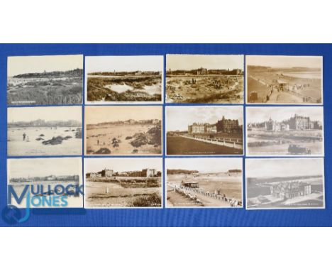 Interesting collection of various early 20thc St Andrew Golf Links b&amp;w postcards (12) mostly real photographs to include 