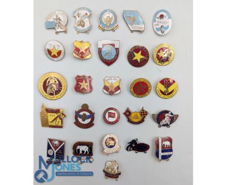 24x Vintage Speedway Enamel Motor Sport Badges - Halifax Dukes x7, Wimbledon x14, Reading x5, a good selection some made by R