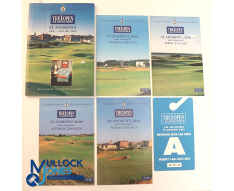Autographs - multi-signed 2000 Open Golf Championship Programme St Andrews with Draw Sheets and Car Park Ticket (res) - featu