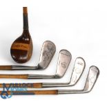 5x Rangefinder golf clubs features 4x Rangefinder irons in bright metal which include 2x mid irons