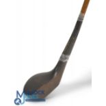 Davidson of Musselburgh scare neck transitional short spoon in dark stained beechwood fitted with