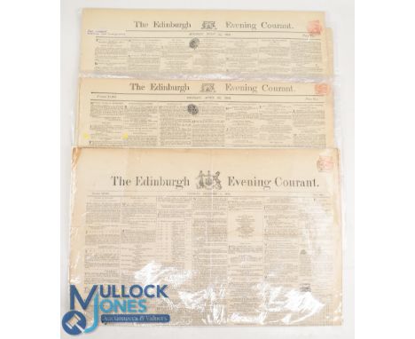Collection of 1850s Edinburgh Evening Courant Newspapers covering important golf fixtures (3) newspaper July 5, 1850 referenc