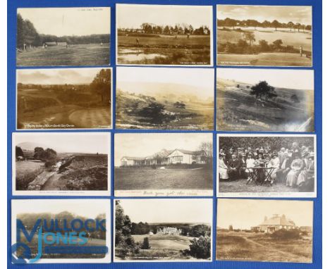 Interesting collection of early 20th century English Golf Links b&amp;w postcards (12) to include Aspley Guise&amp; Woburn Sa