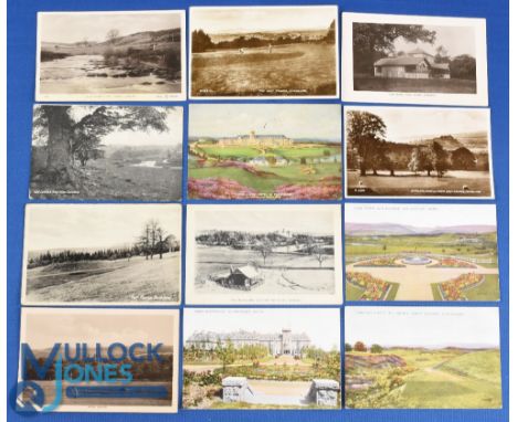 Collection of early Scottish Golf Course b&amp;w and coloured postcards (12) to include 4x Gleneagles, postcards to include t