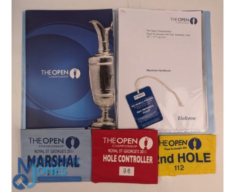 2011 The Open Golf Championship Marshall Hole Controller Arm Bands, for 2nd hole arm bands and Ticket, with paperwork/ handbo