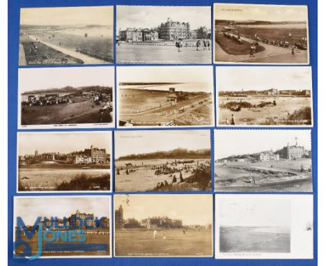 Good selection of views of St Andrews and the  golf links b&amp;w postcards from the early 1900s onwards (12) mostly real pho